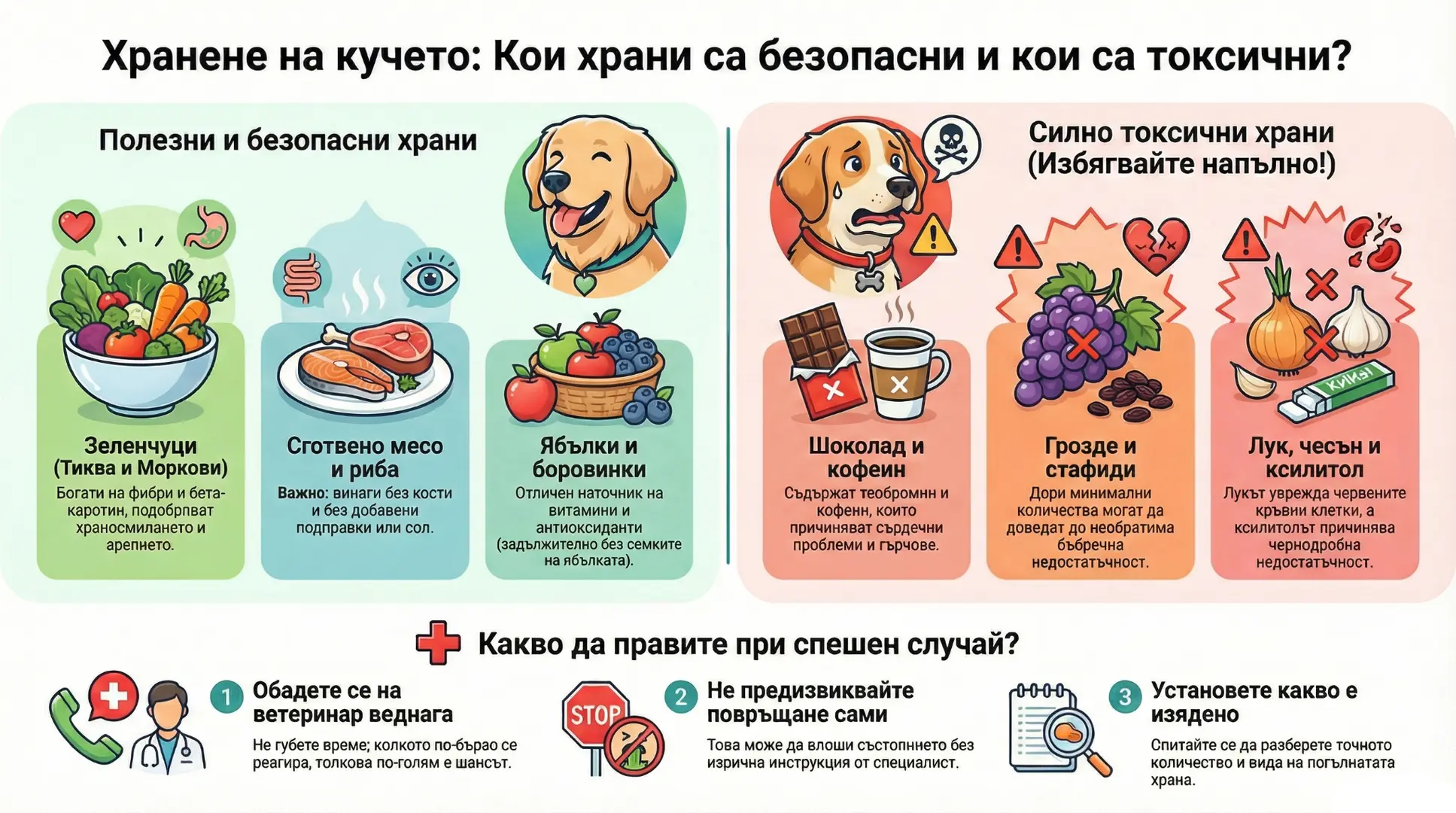 Полезни и вредни храни за кучета